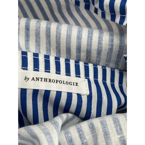 Anthropologie Veld Raffia Handbag Purse Tote Bag Blue White Lining - Picture 10 of 10